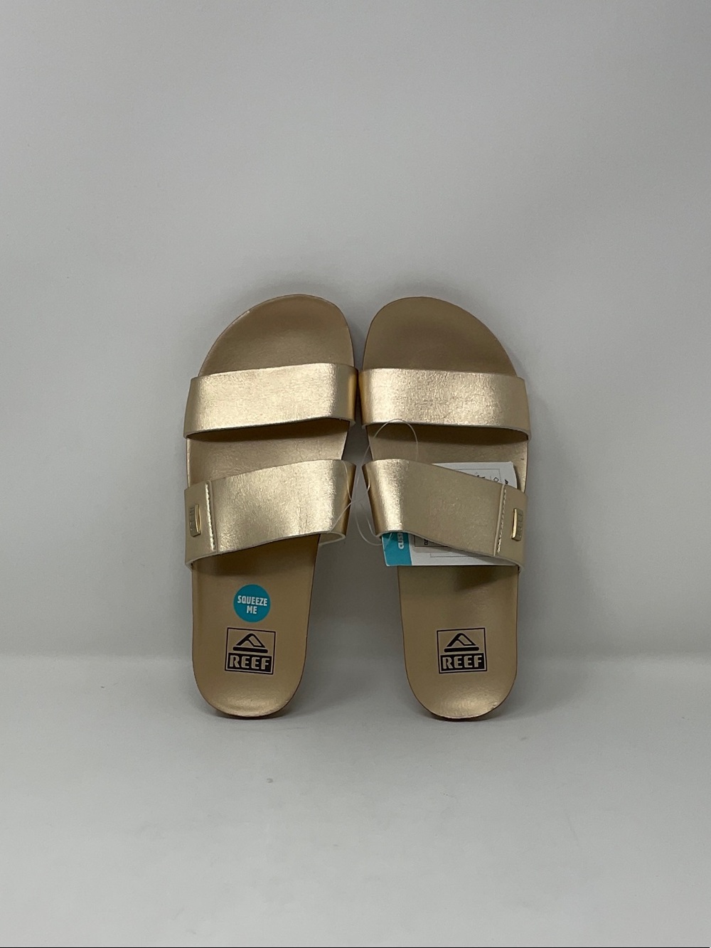 Reef Metallic Gold Dual-Strap Slide Sandals